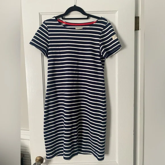 Joules Riviera Dress - Striped round neck 100% cotton dress - US6 /UK10 - Picture 2 of 12